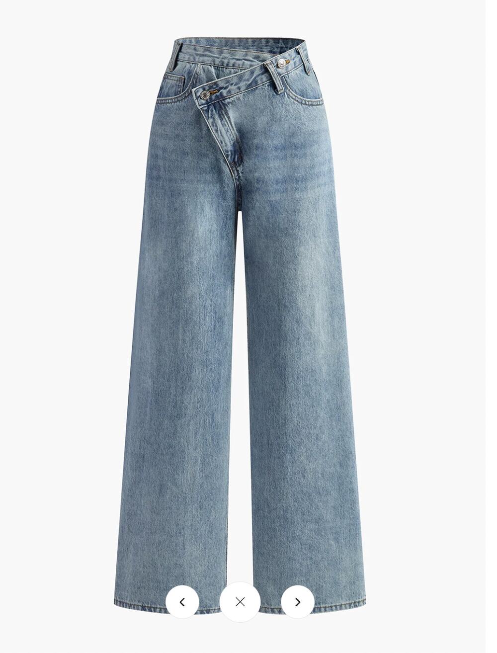 NWT Commense Asymmetric Waist Wide-Leg Jeans Sz XS